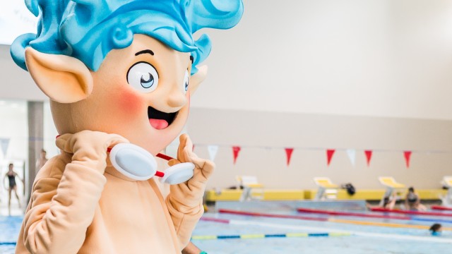 Willi Welle vom Kinderklub im Sport- und Freizeitbad blu, © SekundenstillFotgrafie