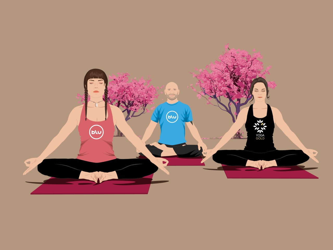 Zwei Frauen entspannen sitzend beim Yoga