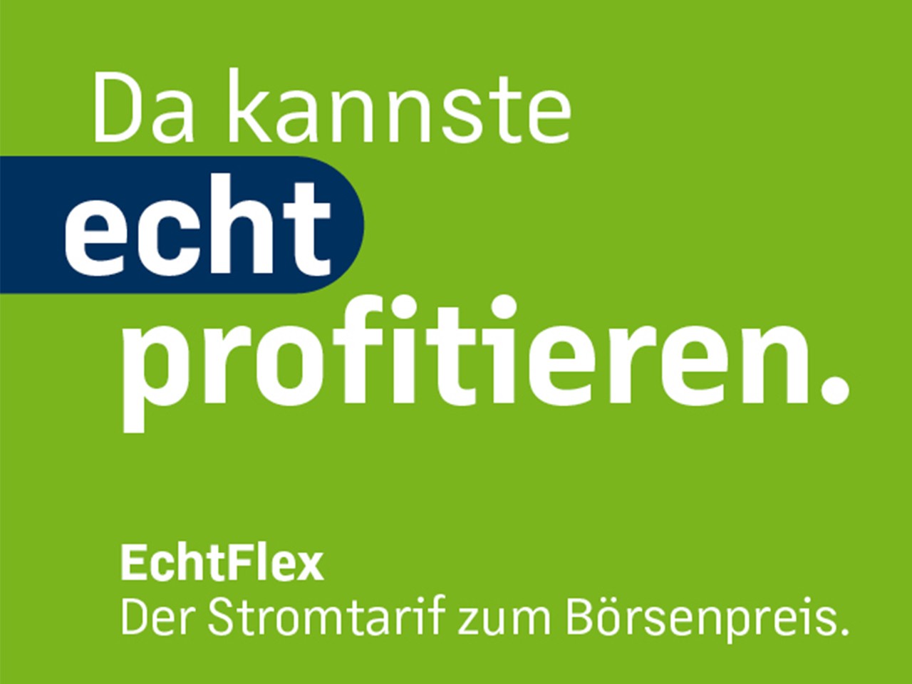 Da kannste echt profitieren. EWP EchtFlex. Der Stromtarif zum Börsenpreis.