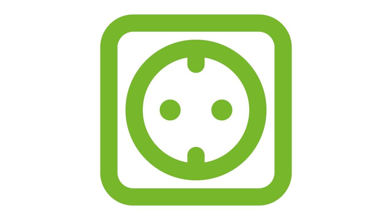 Grünes Icon Steckdose