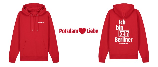 Potsdam♥Liebe „Ich bin kein Berliner“ Hoodie in rot