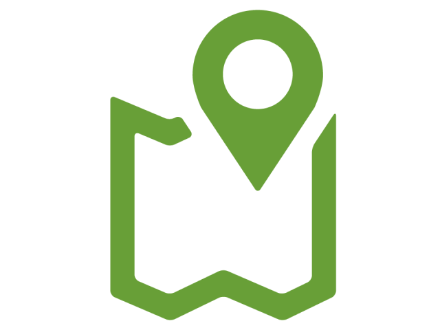 Grünes Icon symbolisiert Standort auf Karte