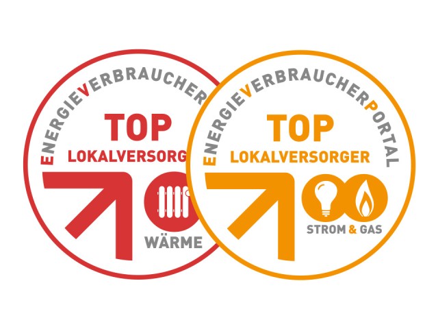 Zwei Siegel TOP-Lokalversorger für Strom, Gas und Wärme