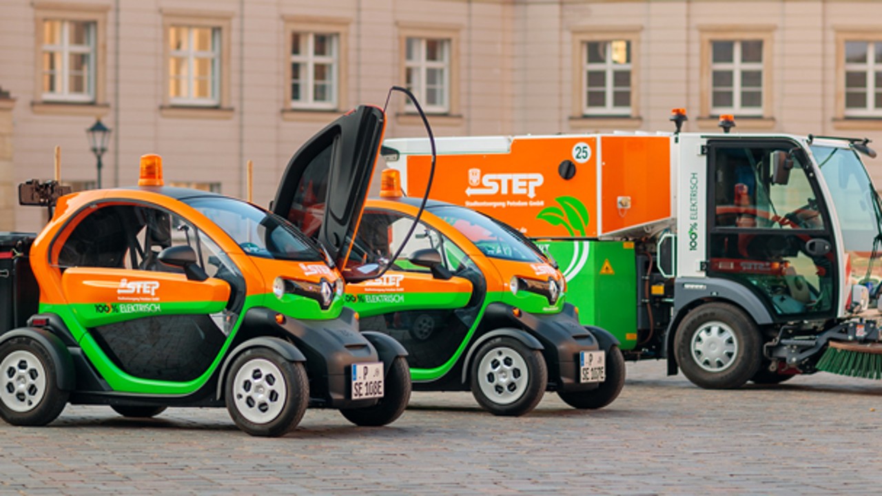 Elektromobilität bei der STEP: 2 Twizzys und ein Reinigungsfahrzeug, © Reinhard & Sommer