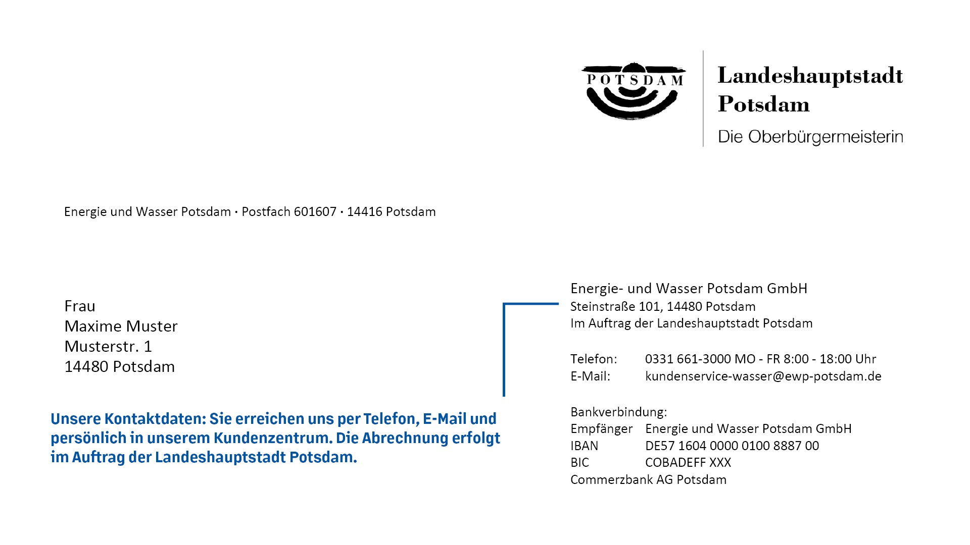 Muster-Gebührenbescheid der Landeshauptstadt Potsdam erklärt